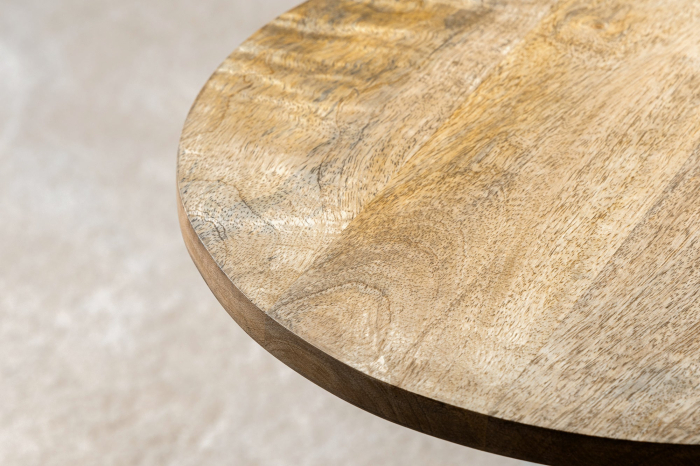 Masă laterală TRAYFUL 55cm, bază din marmură și blat din lemn de mango [7]