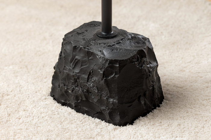 Masă laterală TRAYFUL 55cm, bază din marmură și blat din lemn de mango [2]