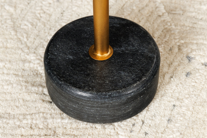 Masă laterală TRAYFUL 60cm,bază din marmură gri,cadru și blat auriu [8]