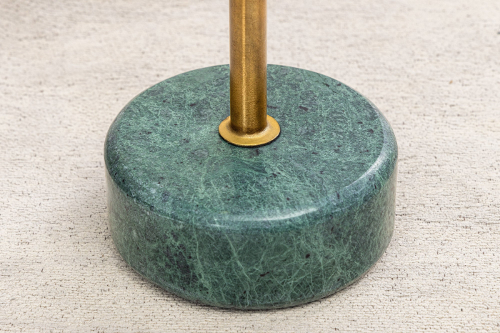 Masă laterală TRAYFUL 60cm, bază din marmură verde și blat din alamă [6]