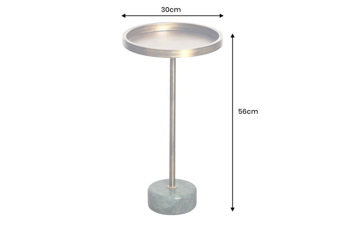 Masă laterală TRAYFUL 60cm, bază din marmură verde și blat din alamă [7]