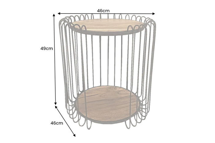 Masă laterală TRUE ELEMENTS cadru negru 50cm,lemn de salcâm, natural [11]