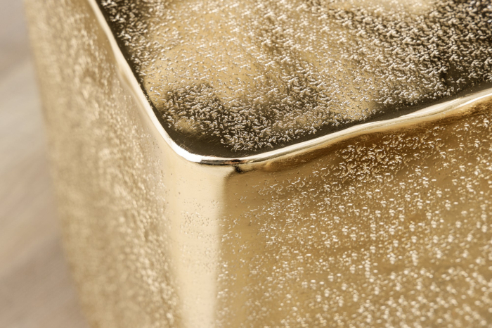 Masă laterală UNIT 45cm aurie cu efect de lovitură de ciocan  [5]