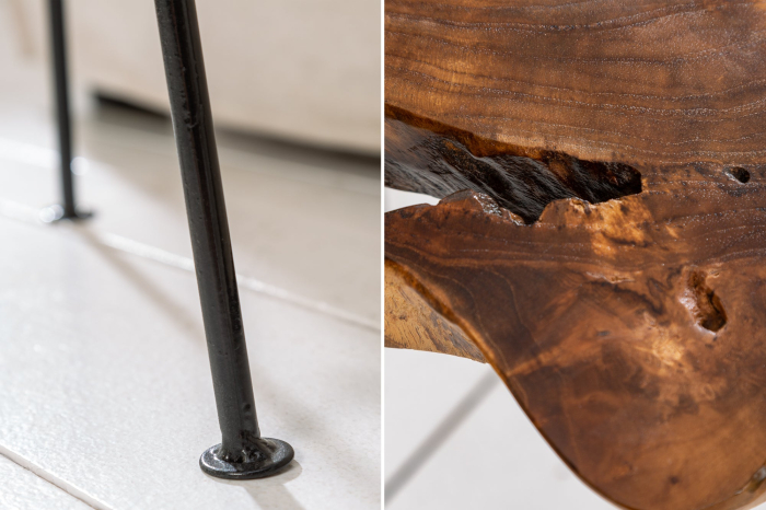 Masă laterală WILD 40cm lemn masiv de tec [7]