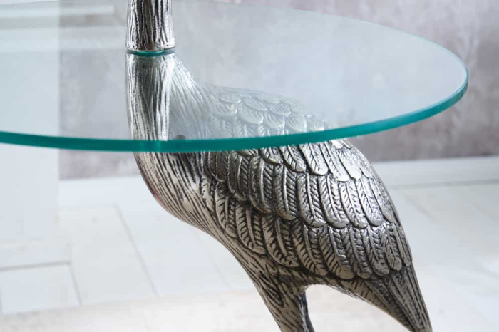 Masă laterală WILDLIFE HERON 90cm argintie [4]