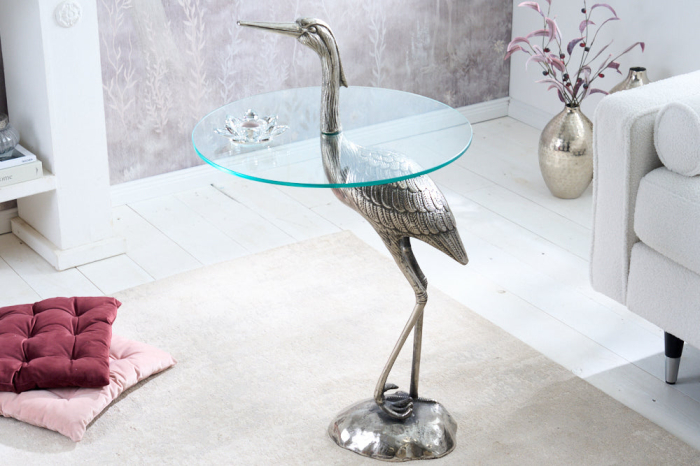 Masă laterală WILDLIFE HERON 90cm argintie [2]