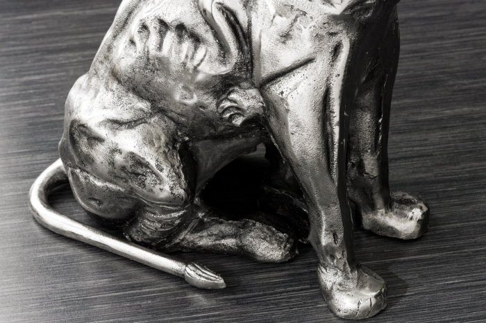 Masă laterală WILDLIFE LION 60cm argintiu antic [8]