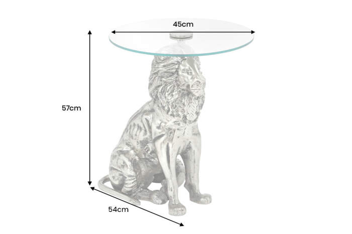 Masă laterală WILDLIFE LION 60cm argintiu antic [11]