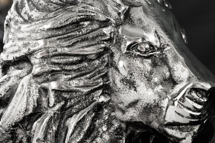 Masă laterală WILDLIFE LION 60cm argintiu antic [17]