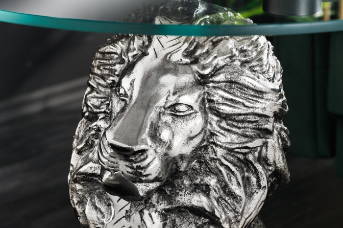 Masă laterală WILDLIFE LION 60cm argintiu antic [14]