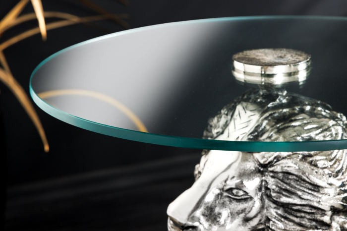 Masă laterală WILDLIFE LION 60cm argintiu antic [13]