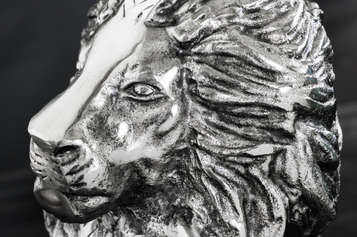 Masă laterală WILDLIFE LION 60cm argintiu antic [15]