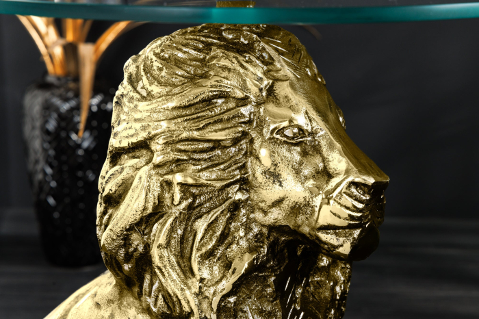 Masă laterală WILDLIFE LION 60cm auriu antic [9]