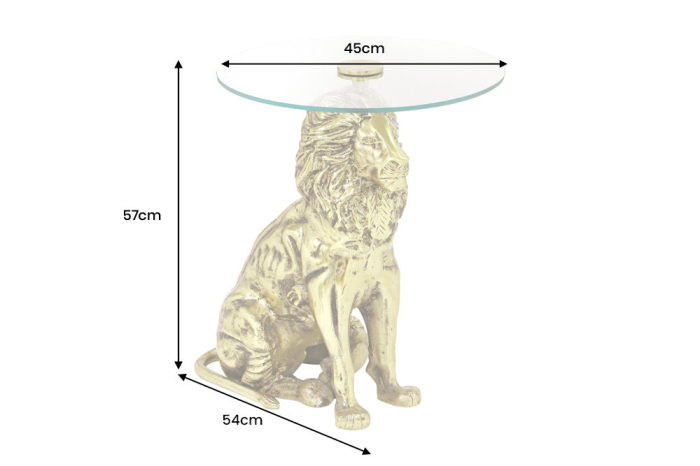 Masă laterală WILDLIFE LION 60cm auriu antic [11]