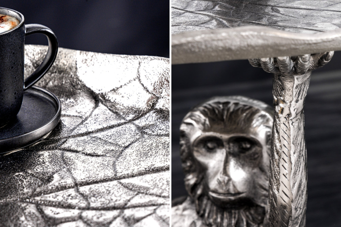 Masă laterală WILDLIFE MONKEY 55cm argintie [6]