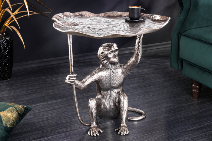 Masă laterală WILDLIFE MONKEY 55cm argintie [3]