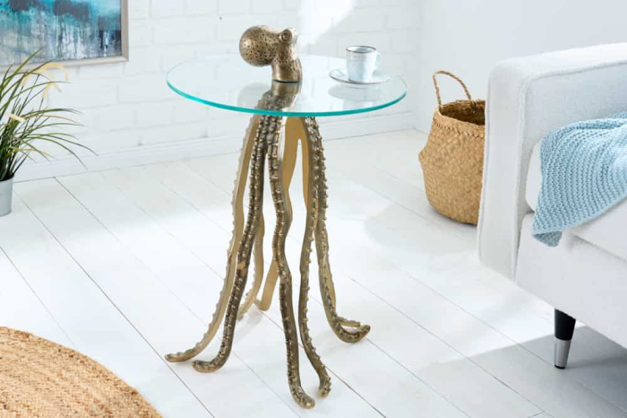 Masă laterală WILDLIFE OCTOPUS 70cm sticlă securizată 8mm [2]