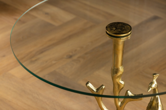 Masă laterală WILDLIFE PEACOCK 60cm aurie [13]