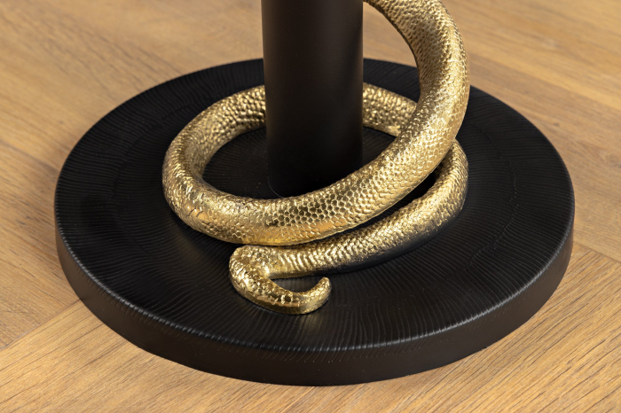 Masă laterală WILDLIFE SNAKE 50cm,cadru negru-auriu  cu blat de marmura alba [11]