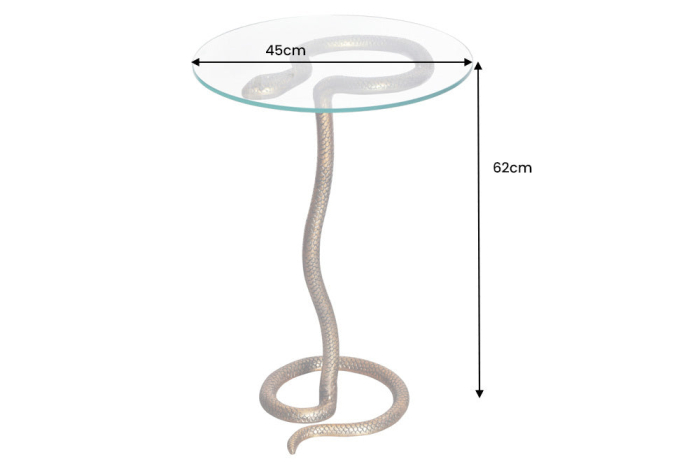 Masă laterală WILDLIFE SNAKE 60cm cupru antic [10]