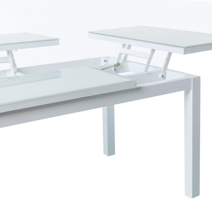 Masa de exterior pliabilă Agnes din aluminiu alb 120 x 60 x 48,50 cm [3]