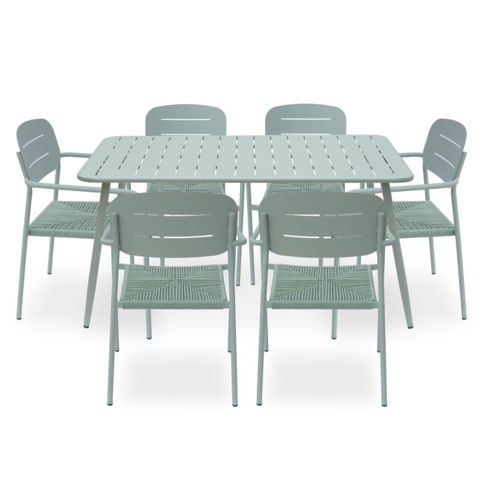 Masa de exterior Pankow verde menta 150 x 90 x 72 cm [2]