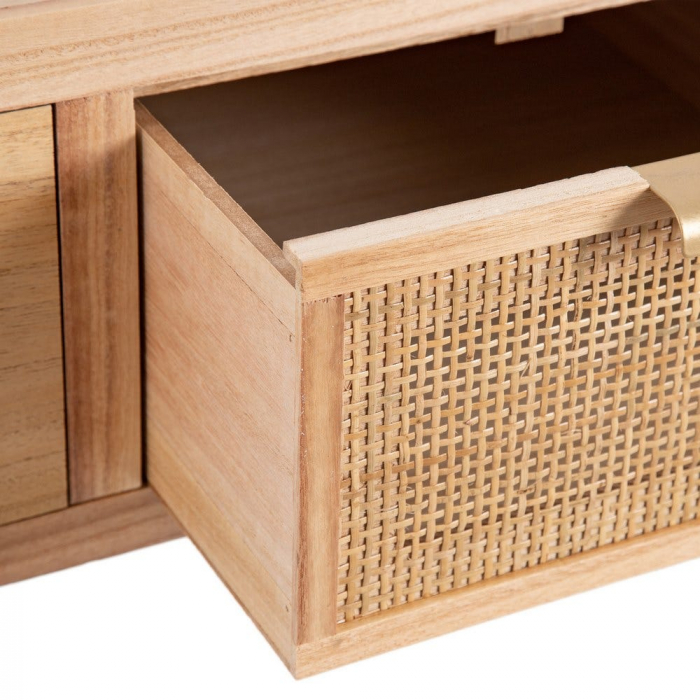 Măsuță de cafea Honey din lemn de paulownia și ratan 110 X 50 X 45 CM [9]
