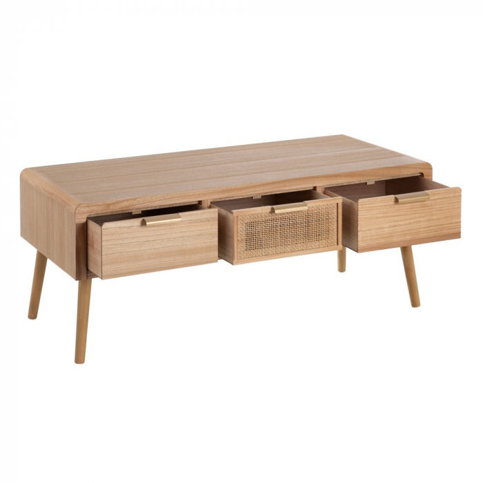 Măsuță de cafea Honey din lemn de paulownia și ratan 110 X 50 X 45 CM [3]