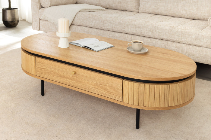 Masuta de cafea ATELIER din lemn de stejar natural, 120 cm [2]