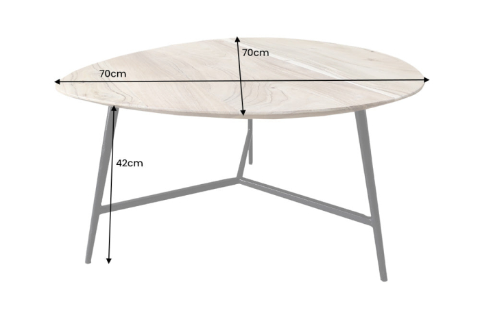 Masuta de cafea BEAUTY BY NATURE din lemn de salcam, 70 cm [8]