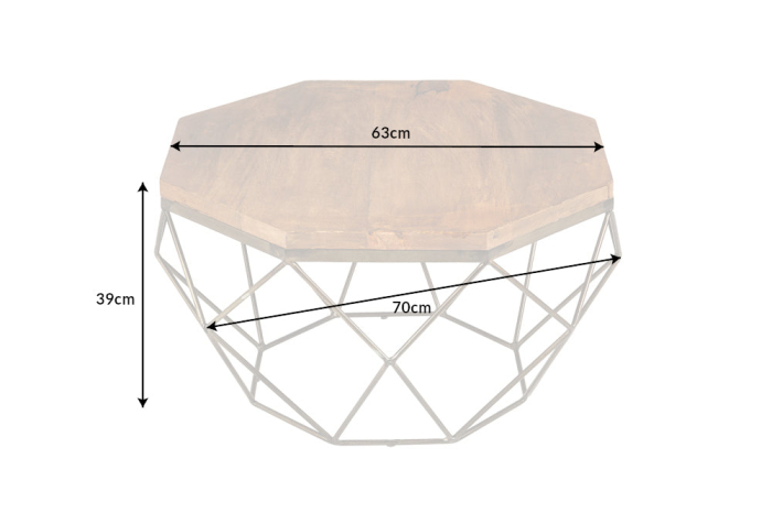 Masuta de cafea DIAMOND din lemn de mango, 70 cm [8]
