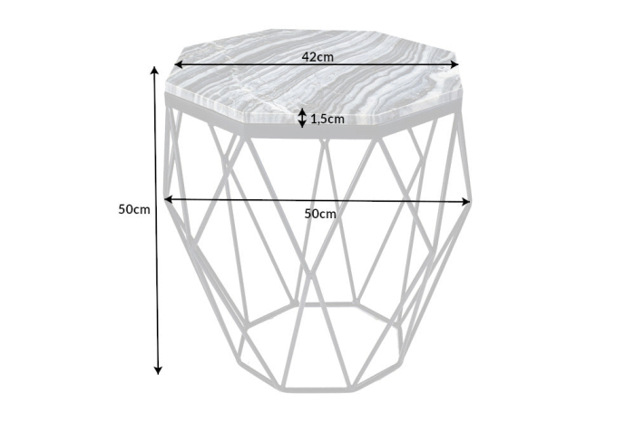 Masuta de cafea DIAMOND din marmura, 50 cm [7]