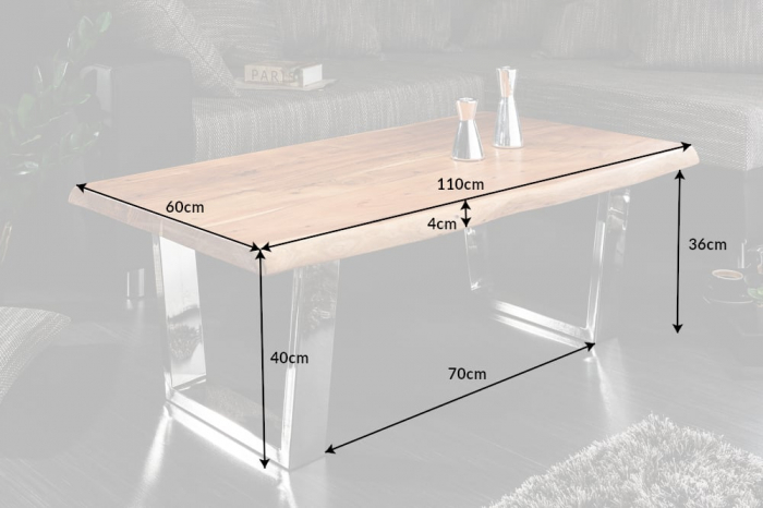 Masuta de cafea din lemn masiv de salcam Mammut, 110 cm [8]