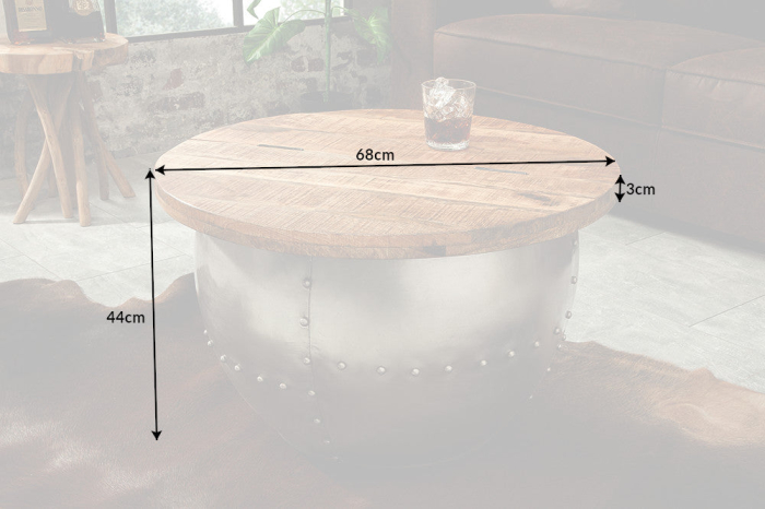 Masuta de cafea DRUMP STORAGE cu spatiu de depozitare din lemn de mango, 68 cm [9]