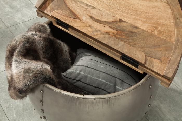 Masuta de cafea DRUMP STORAGE cu spatiu de depozitare din lemn de mango, 68 cm [5]