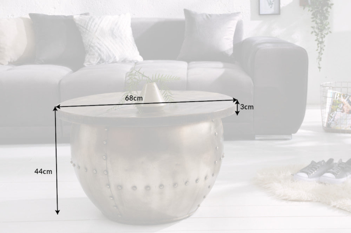 Masuta de cafea DRUMP STORAGE cu spatiu de depozitare din lemn de mango, 68 cm [9]