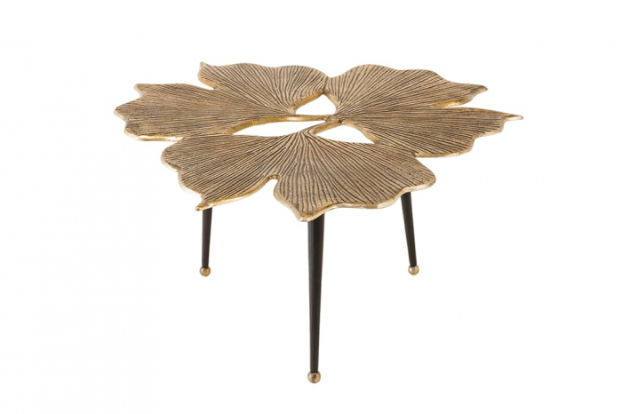 Masuta de cafea  GINKGO LEAFS 75 cm din metal auriu lucrat manual [1]