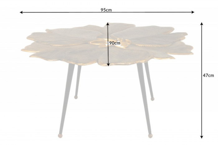 Masuta de cafea  GINKGO LEAFS din metal argintiu lucrat manual [6]