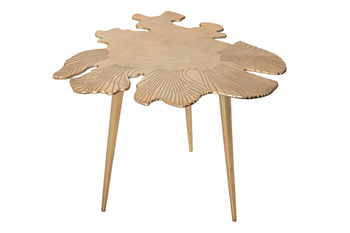 Masuta de cafea  GINKGO LEAFS din metal auriu lucrat manual [1]