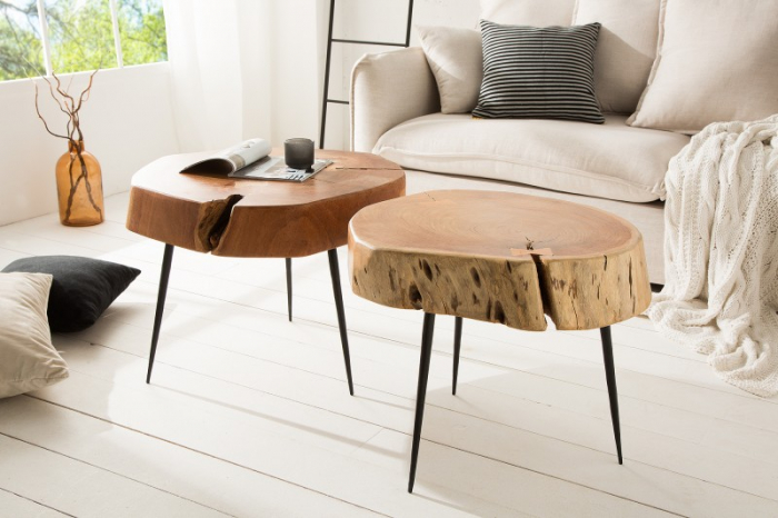 Masuta de cafea GOA din lemn masiv de salcam, 60 cm [3]