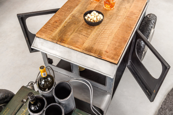 Masuta de cafea HOT ROD din inox si lemn de mango [4]