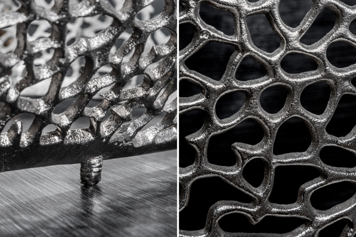 Masuta de cafea LEAF  handmade din metal argintiu, 122 cm [6]