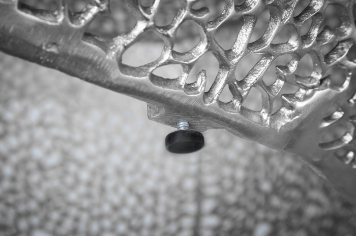 Masuta de cafea LEAF  handmade din metal argintiu, 80 cm [5]