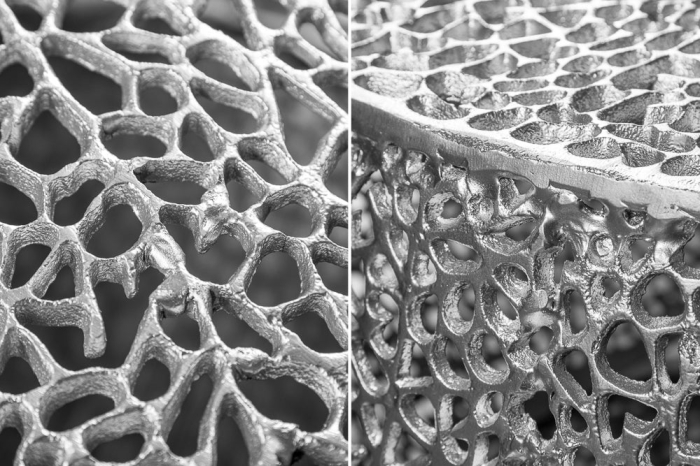 Masuta de cafea LEAF  handmade din metal argintiu, 80 cm [4]