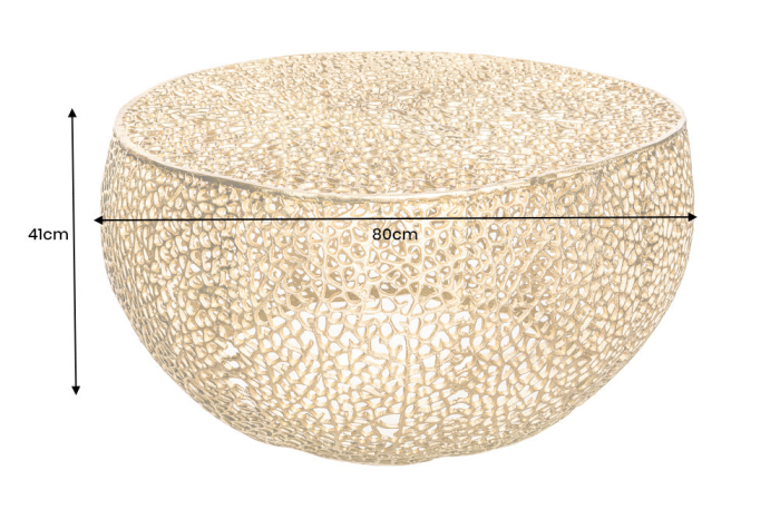Masuta de cafea LEAF  handmade din metal auriu, 80 cm [6]