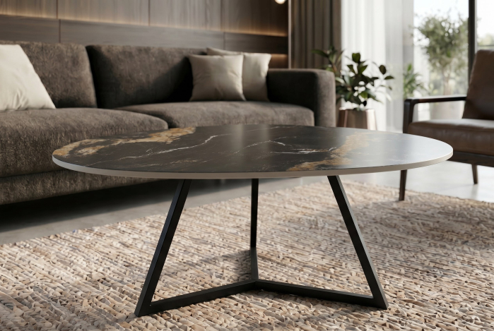 Măsuță de cafea MARVELOUS 90 cm aurora oro ceramică negru auriu nisip [5]
