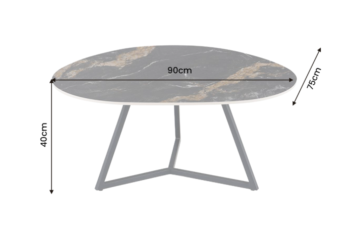 Măsuță de cafea MARVELOUS 90 cm aurora oro ceramică negru auriu nisip [9]