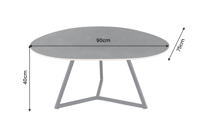Măsuță de cafea MARVELOUS 90 cm, ceramică gri [9]