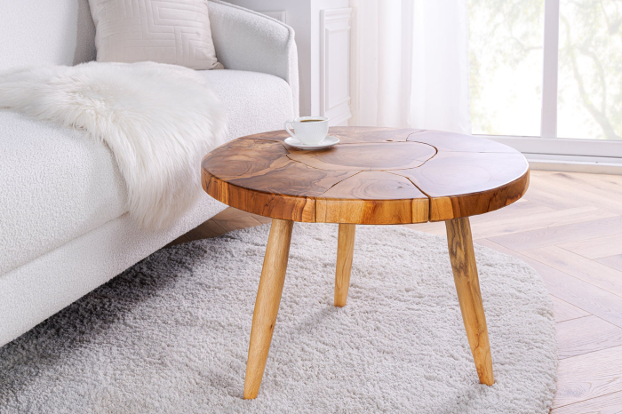 Masuta de cafea MOSAIK din lemn de tec natural, 60 cm [5]