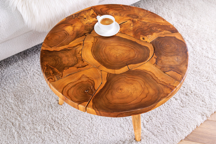 Masuta de cafea MOSAIK din lemn de tec natural, 60 cm [6]